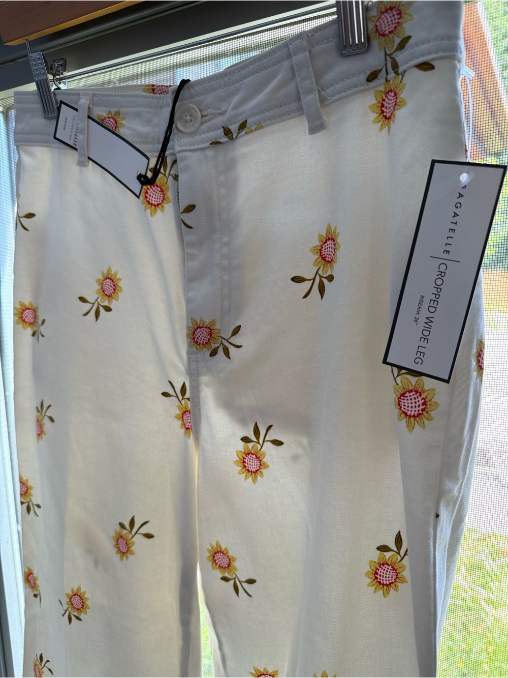 Bagatelle Collection NWT Cream/sunflower cotton twill pants size 8 - Picture 6 of 8